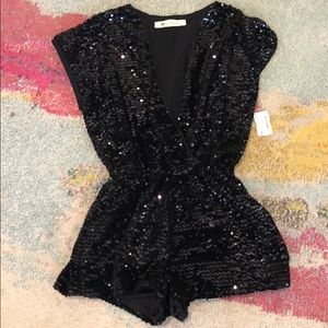 Black sparkly romper